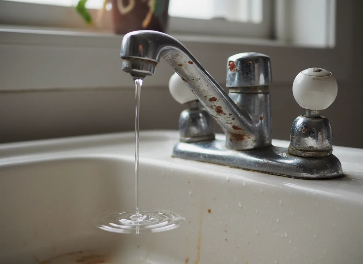 Grifo oxidado antes de la reparación